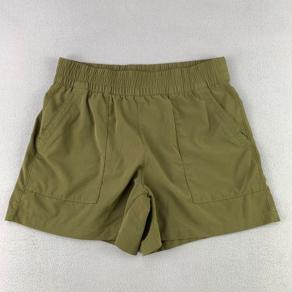 Athleta Trekkie North Shorts Women M Green Hiking Ripstop 4" Athletic Hike